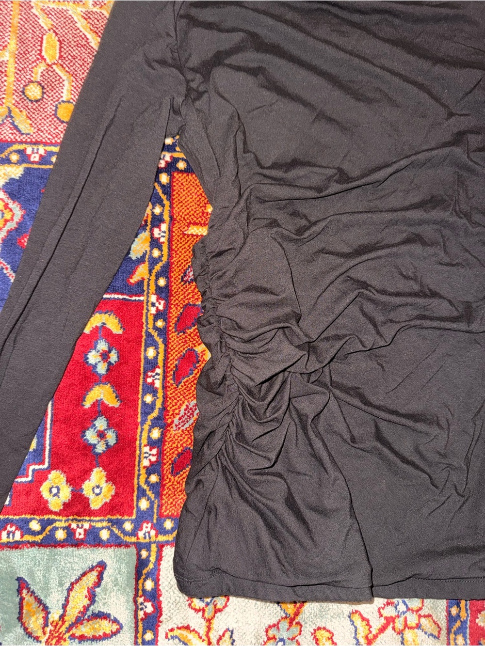 MM Lafleur Black Draped Wrap-Front Long Sleeve Top - Picture 10 of 10